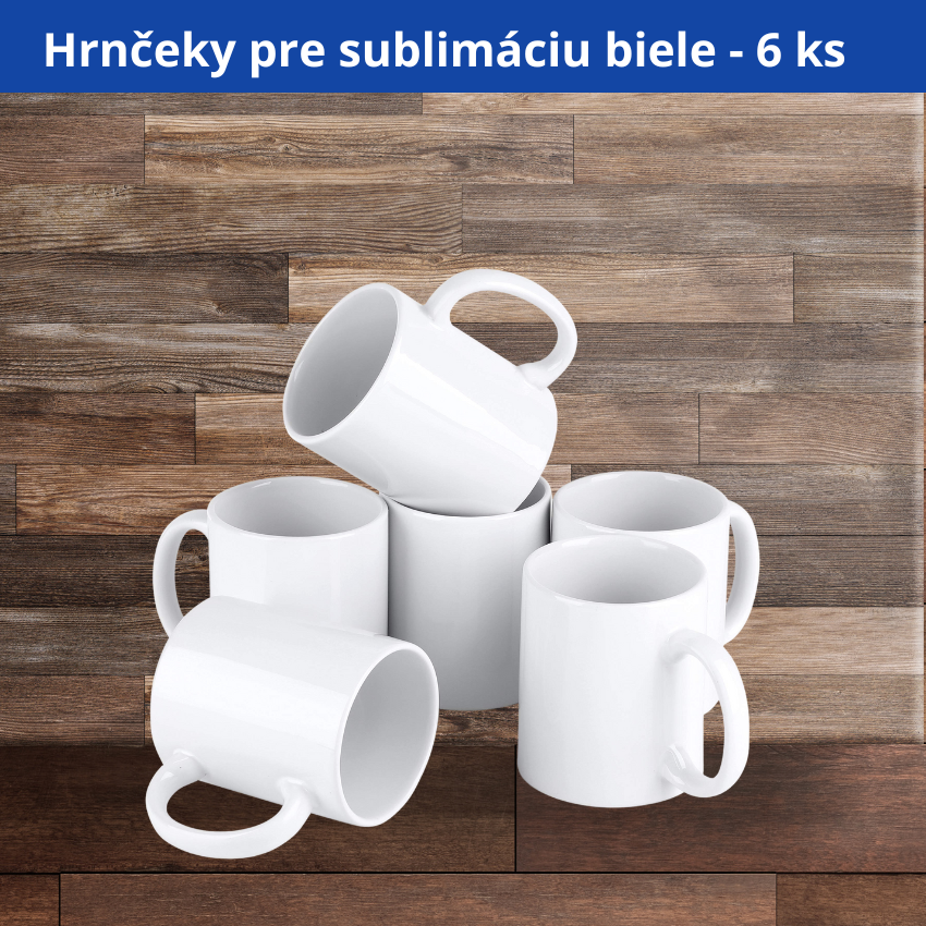 Štartovacia sada na potlač hrnčekov SubliMug - biele hrnčeky Standard